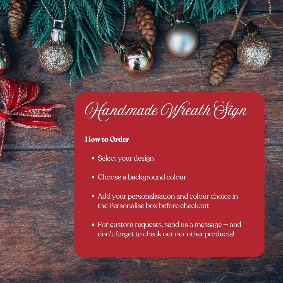 Handmade Wreath Sign - Personalised