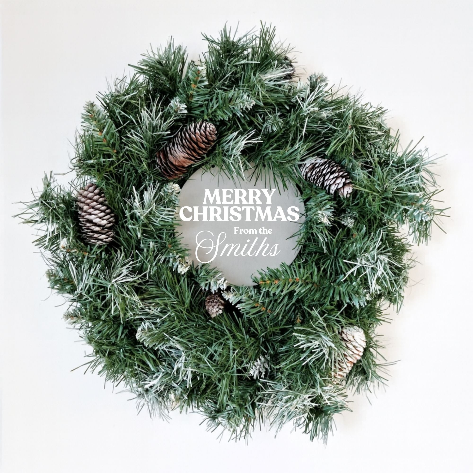 Personalised Wreath Centre - Merry Christmas From