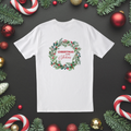 Personalised Christmas T-Shirt – Family Name Holly Wreath