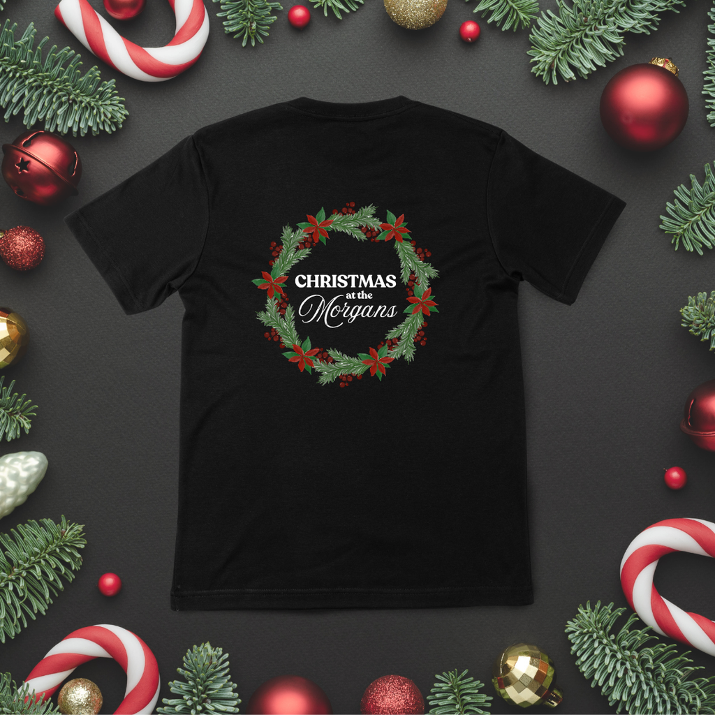 Personalised Christmas T-Shirt – Family Name Wreath