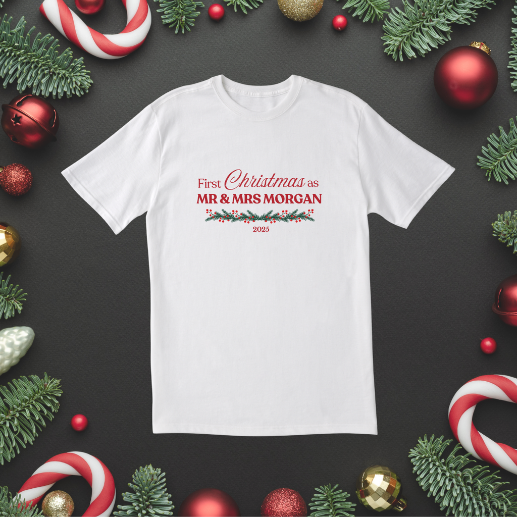 Personalised First Christmas as Mr & Mrs T-Shirt