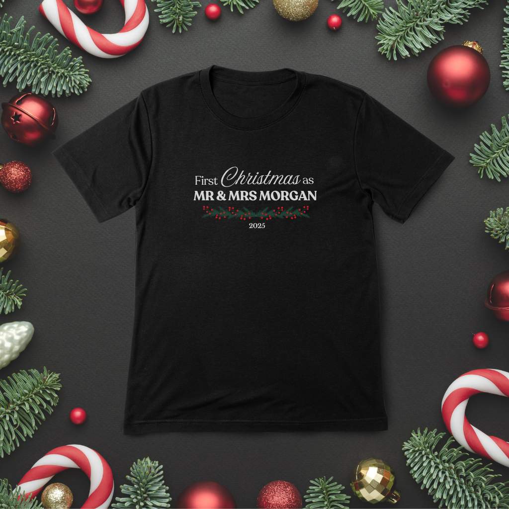 Personalised First Christmas as Mr & Mrs T-Shirt