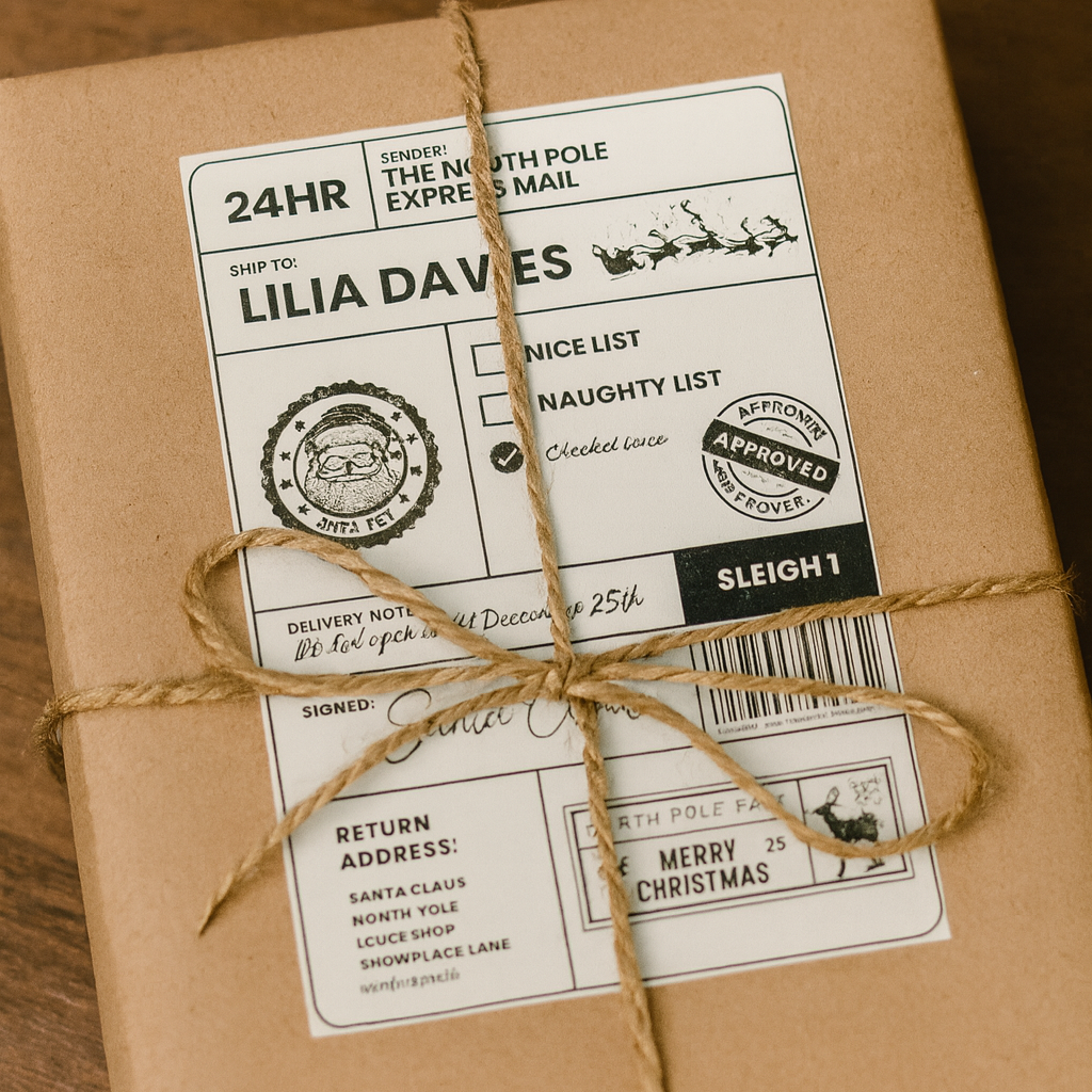 Personalised Christmas Postage Label for Kids