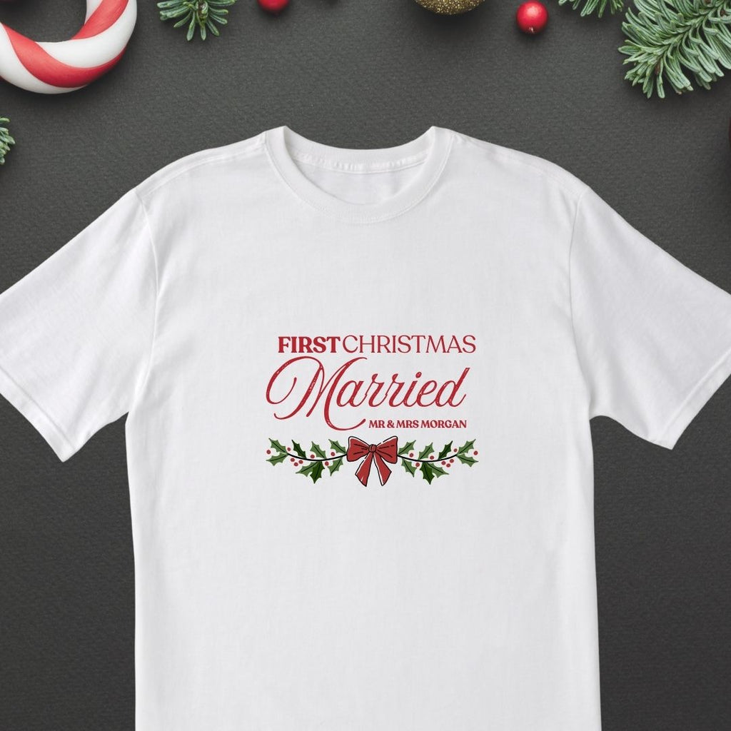 Personalised Christmas T-Shirt – First Christmas Married