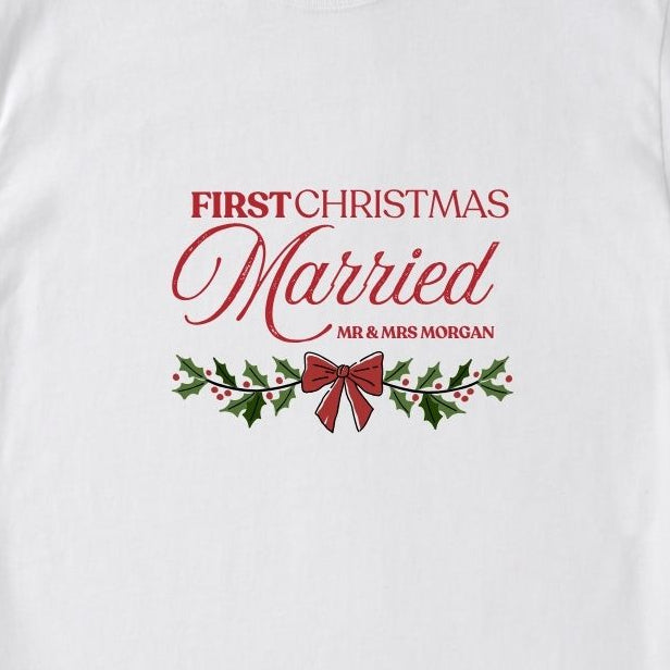 Personalised Christmas T-Shirt – First Christmas Married