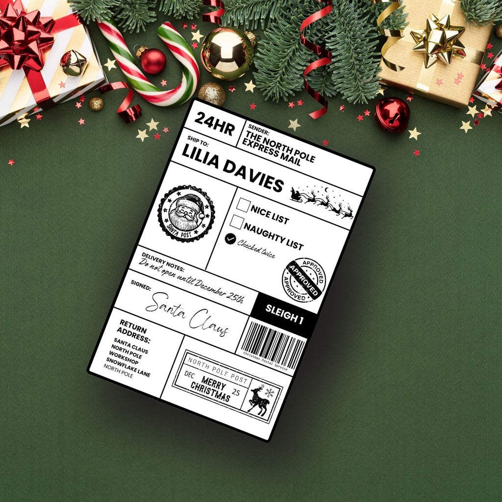 Personalised Christmas Postage Label for Kids