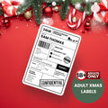 Personalised Custom Christmas Shipping Label for Adults